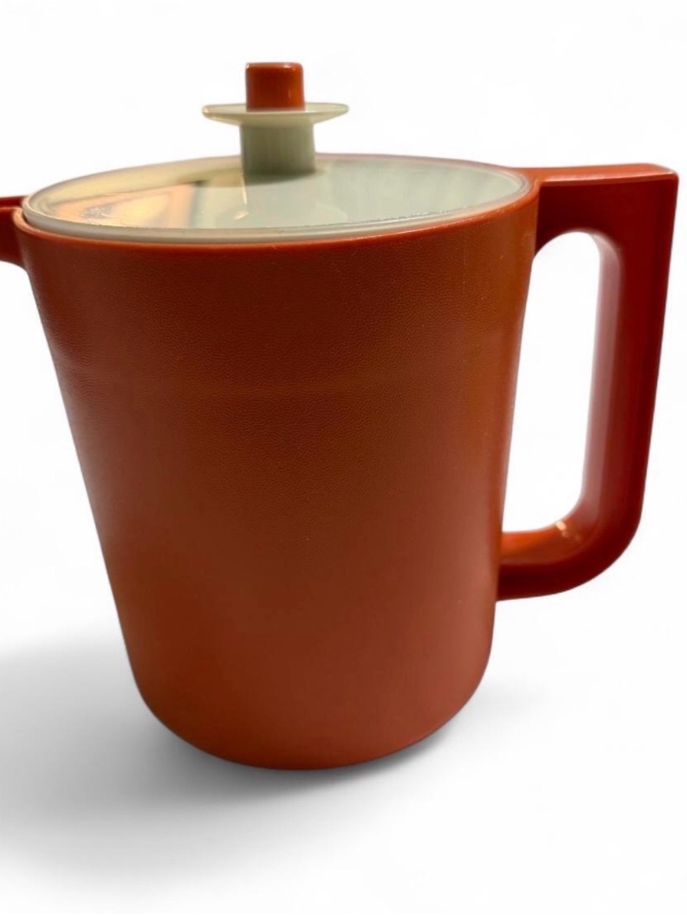 Vintage Tupperware Rust Plastic Pitcher with Cream Lid #150